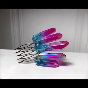 Two tone Ombré Quartz Crystal Comb
